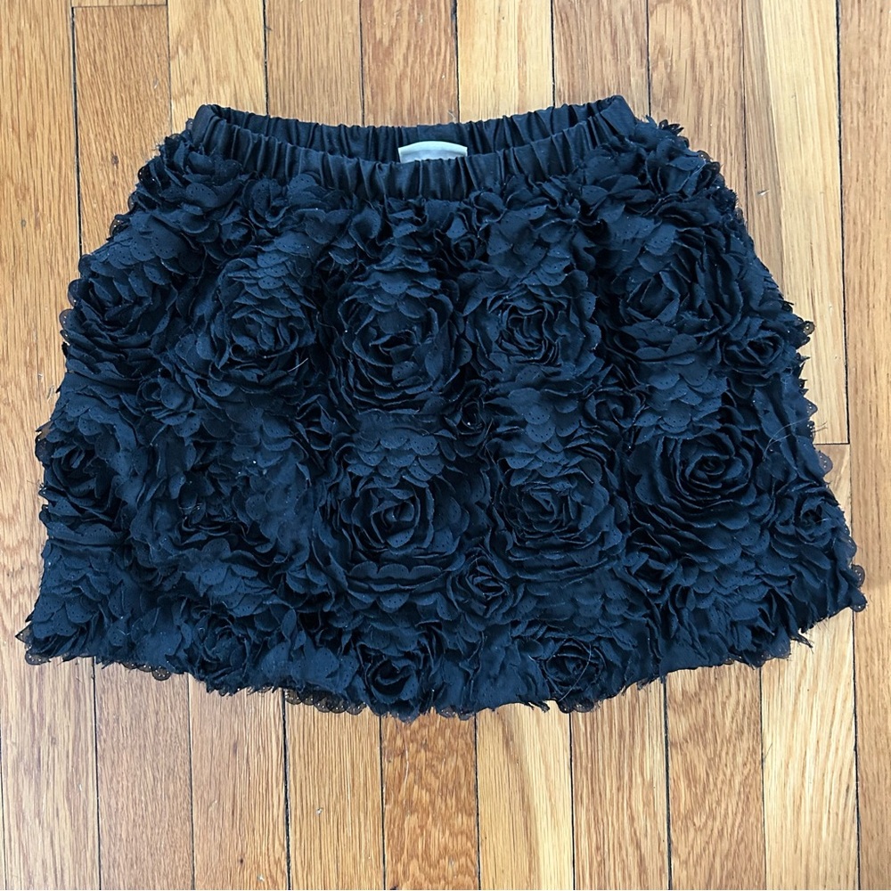 Cherokee Black Textured Floral Mini Skirt in size 7/8